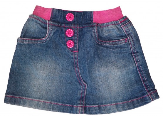 Modro jeans krilo z roza elastičnim pasom Nutmeg 12-18 M