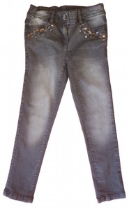 Dolge sive jeans hlače s kristalčki Next 5-6 L