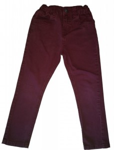Dolge vinsko rdeče jeans hlače DenimCo 5-6 L
