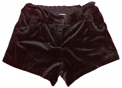 Črne pliš kratke hlače elegantne Next 5-6 L