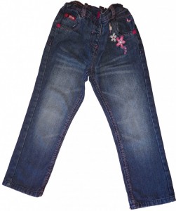 Dolge modre jeans hlače široke z vezenino Lee Cooper 5-6 L