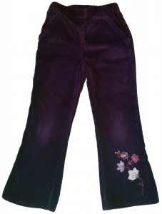 Dolge vijolične hlače z elastičnim pasom in vezenino spodaj M&S 5-6 L
