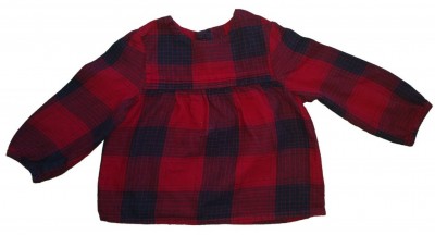 Modro-rdeča karirasta dolga srajčka/tunika Mothercare 6-9 M