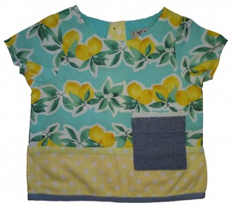 Turkizno-rumena kratka majica/bluzica limone Next 3-6 M