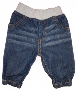 Modre dolge jeans hlače s patentom in elastičnim pasom F&F