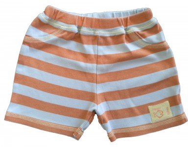 Modro-oranžne kratke hlače črtaste 3-6 M