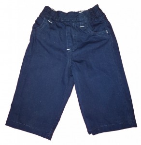 Dolge modre podložene hlače z elastičnim pasom 0-3 M