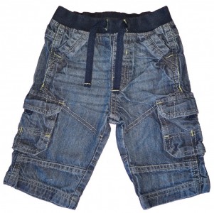 Modre dolge jeans hlače z elastičnim pasom 3-6 M