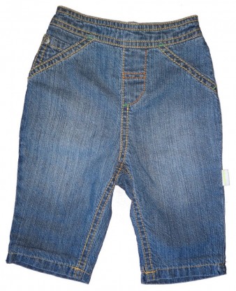Dolge modre jeans hlače podložene 0-3 M