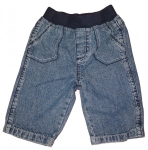 Dolge modre jeans hlače z elastičnim pasom 0-3 M