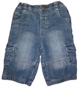 Dolge modre podložene jeans hlače 3-6 M