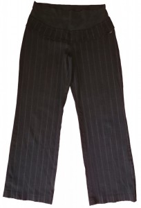 Dolge črne široke elegantne hlače z elastičnim pasom XS