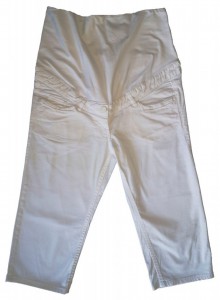 Bele 3/4 nosečniške hlače s pasom H&M