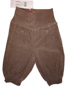 Rjave dolge žametne hlače s pasom in patentom Name It 6-9 M