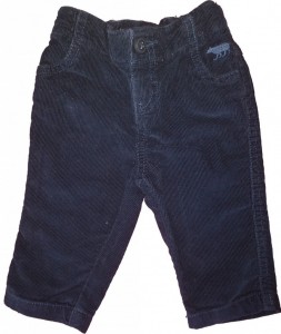 Temno modre dolge žametne hlače C&A 3-6 M