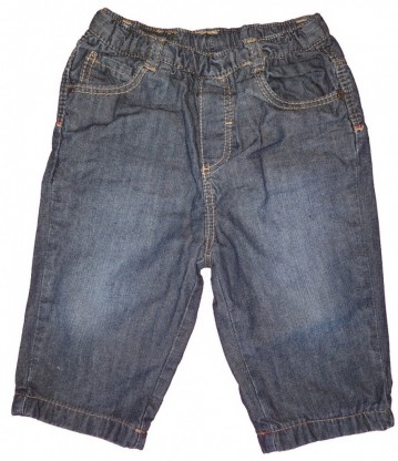Dolge modre jeans hlače rahlo podložene Obaibi 9-12 M