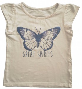 Bela kratka majica metulj great spirits 9-12 M