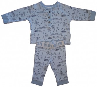 Modra pižama 2/1 hlačke in majica baby bear F&F