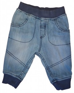 Modre dolge jeans hlače s patentom in elastičnim pasom Next
