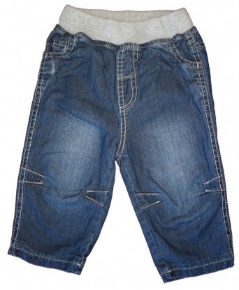 Modre dolge podložene jeans hlače z elastičnim pasom Mothercare