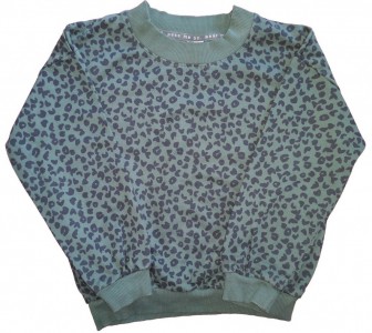 Zelen pulover z vzorcem leopard Miniclub