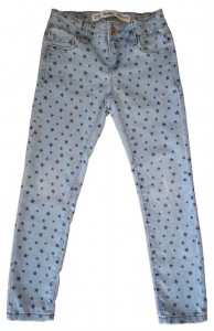 Dolge modre jeans hlače z zvezdicami DenimCo