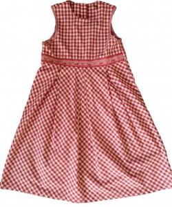 Rdeča karirasta kratka oblekica sadje v pasu M&S 5-6 L