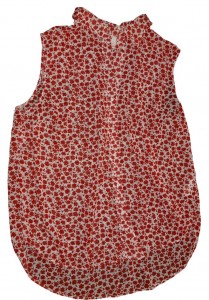 Rdeča prosojna srajčka brez rokavov rože H&M