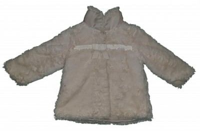 Krem kosmata prehodna jakna/plašček George 12-18 M