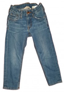Dolge modre oprijete jeans hlače H&M 4-5 L