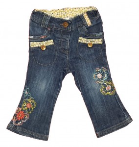 Jeans hlače z regulacijo 6-9 M