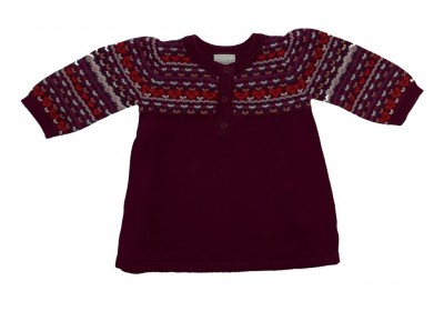 Pletena vijolična oblekica z vzorčki Mini Club 0-3 M