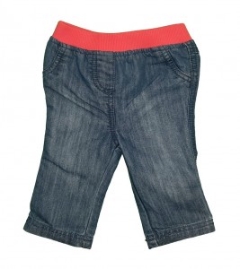 Mehke jeans hlače z elastičnim pasom 3-6 M