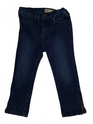 Modre jeans hlače z regulacijo in zadrgami na hlačnicah 3-4 L
