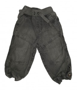 Sive jeans hlače z regulacijo in patenti spodaj 12-18 M