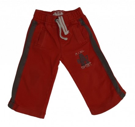 Rdeče trenirka hlače s sivimi dodatki in vrvico 12-18 M