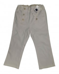 Bele hlače z regulacijo in gumbi 18-24 M