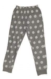 Siva pižama, spodnji del, z belimi krogci 5-6 L