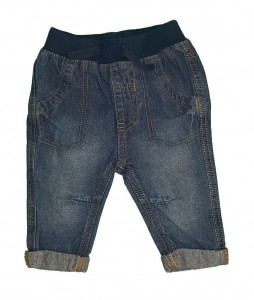 Modre jeans hlače z elastičnim pasom 0-3 M