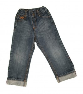 Modre jeans hlače z regulacijo 3-4 L