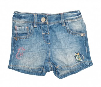Jeans kratke hlače z vezenino in našitkom 18-24 M
