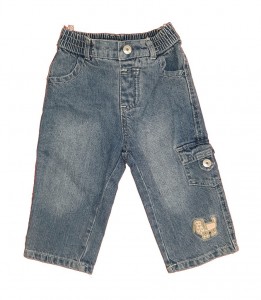Modre jeans hlače z elastičnim pasom 6-9 M