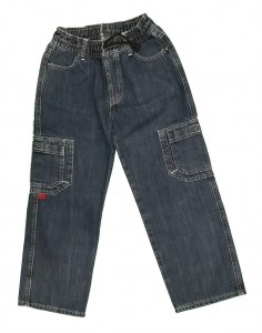 Modre jeans hlače z okrasnimi žepi 5-6 L