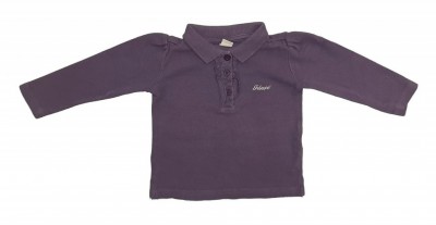 Vijolična polo majica z dolgimi rokavi 9-12 M