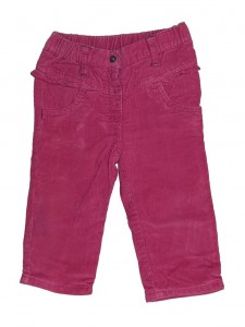 Žametne roza hlače z naborki 9-12 M