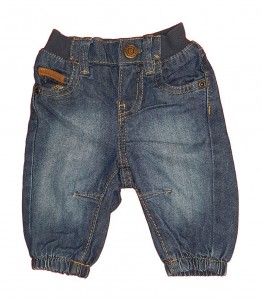 Modre jeans hlače z elastičnim pasom 0-1 M