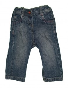 Podložene jeans hlače z regulacijo 9-12 M