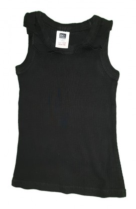 Črna majica brez rokavo z volančkom 5-6 L