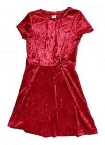 Rdeča svetleča obleka z mašnjo 7-8 L