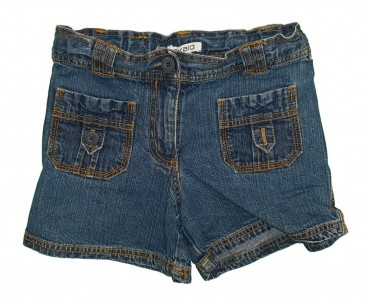 Modre kratke jeans hlače z regulacijo in žepi 4-5 L